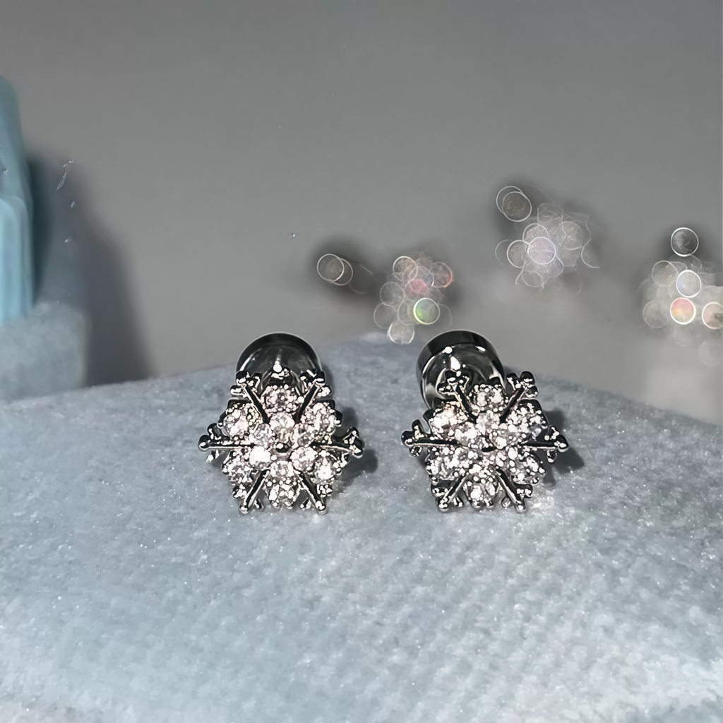 雪の結晶 ストーンピアス-E0015