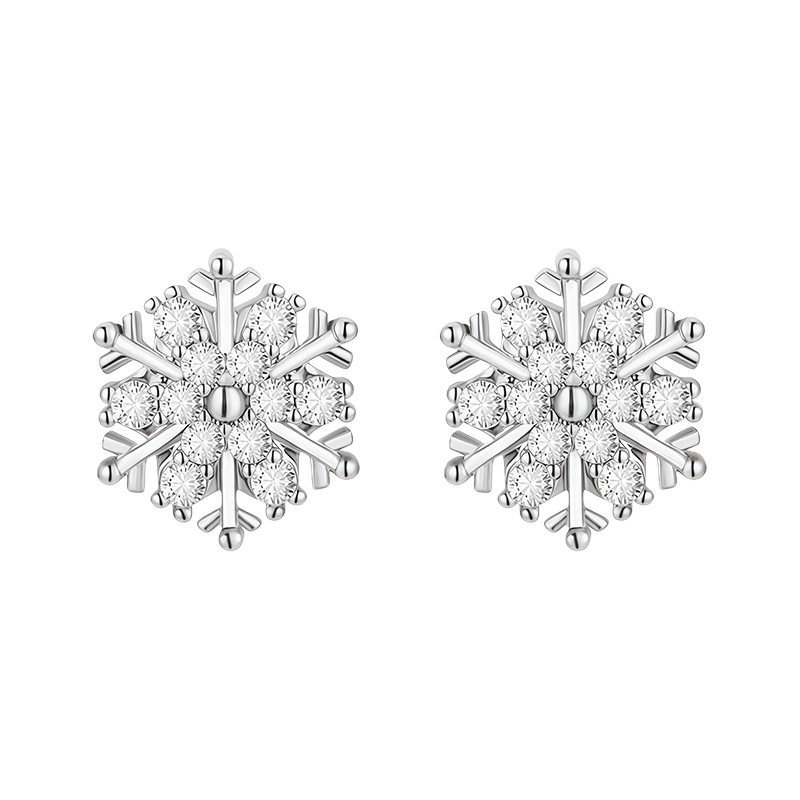 雪の結晶 ストーンピアス-E0015