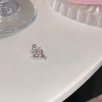 蝶モチーフ 揺れるストーンピアス-E0016